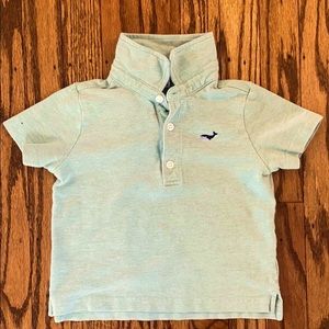 Janie & Jack Green Chambray Polo